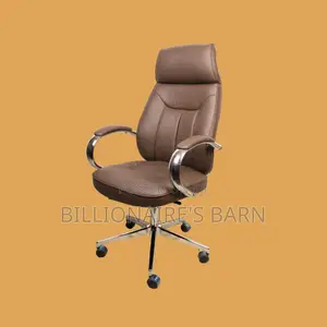 Brown Executive Leather Office Chair, — Scratch-Resistant Finish #308.
