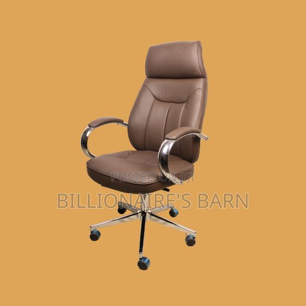 Brown Executive Leather Office Chair, — Scratch-Resistant Finish #308. - thumbnail 2