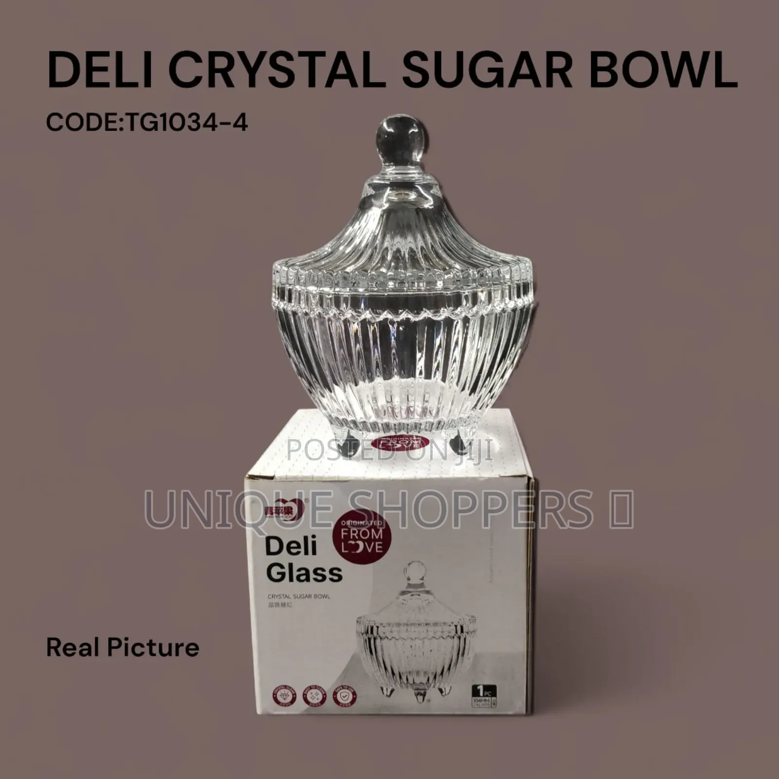 Deli Crystal Glass Sugar Bowl 144mm Now Available