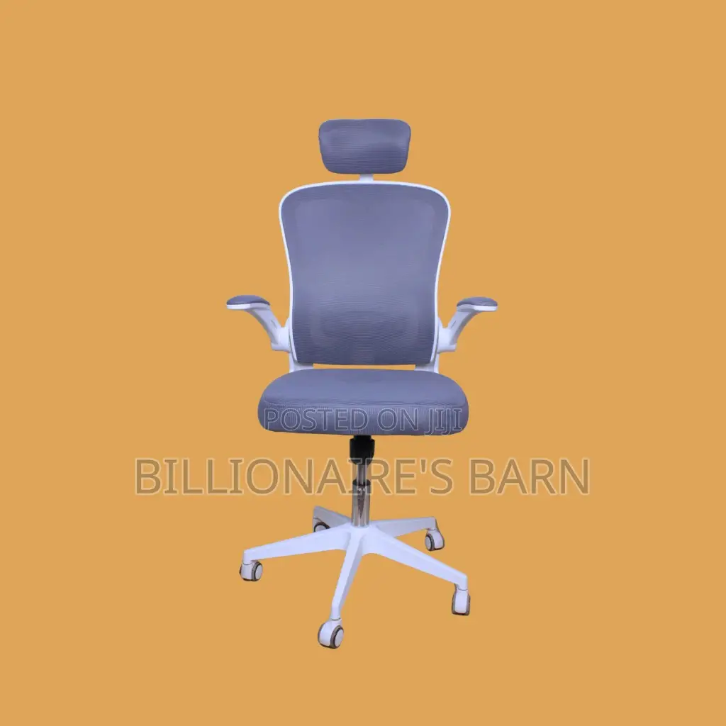 Durable White Ergonomic Office Chair — Smooth-Rolling Mobility,