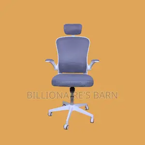 Durable White Ergonomic Office Chair — Smooth-Rolling Mobility,