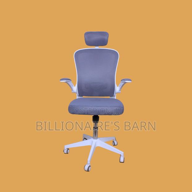 Durable White Ergonomic Office Chair — Smooth-Rolling Mobility, - main view