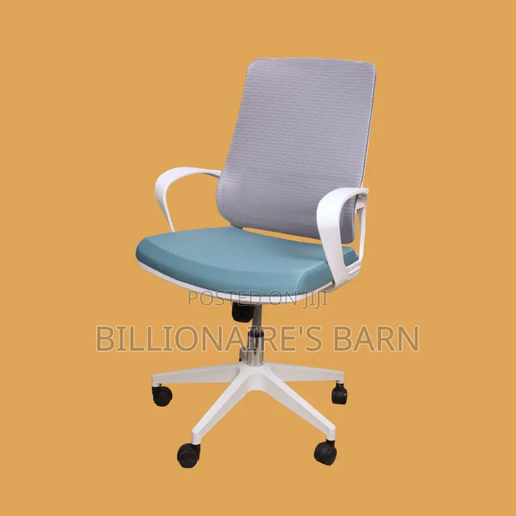 Durable White Ergonomic Office Chair — Smooth-Rolling Mobility,
