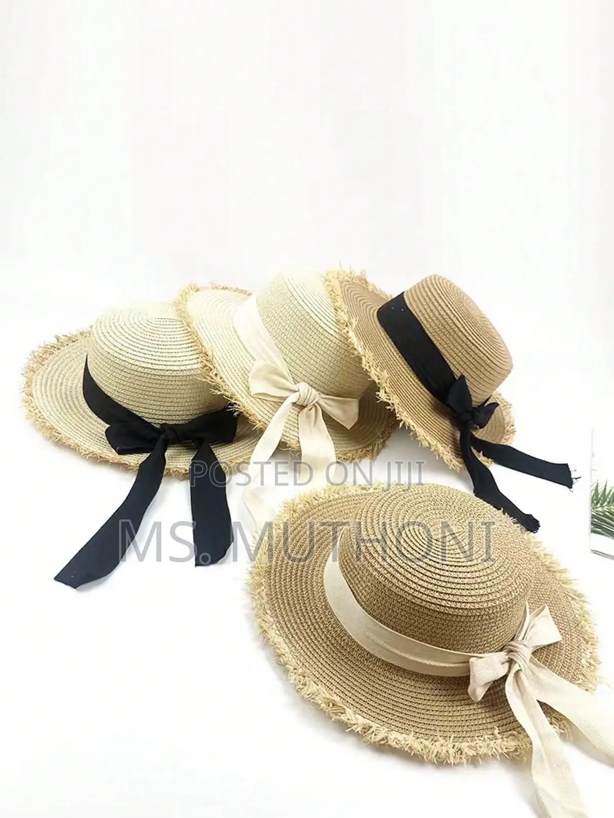Women Straw Ribbon Sun Hats Large Wide Brim / Beach Hats
