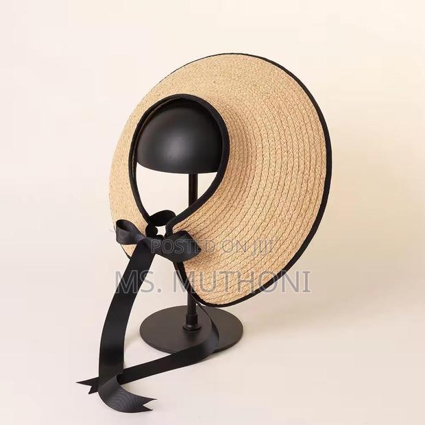 Ladiew Tieback Bowknot Straw Hat Sun Visor - thumbnail 3