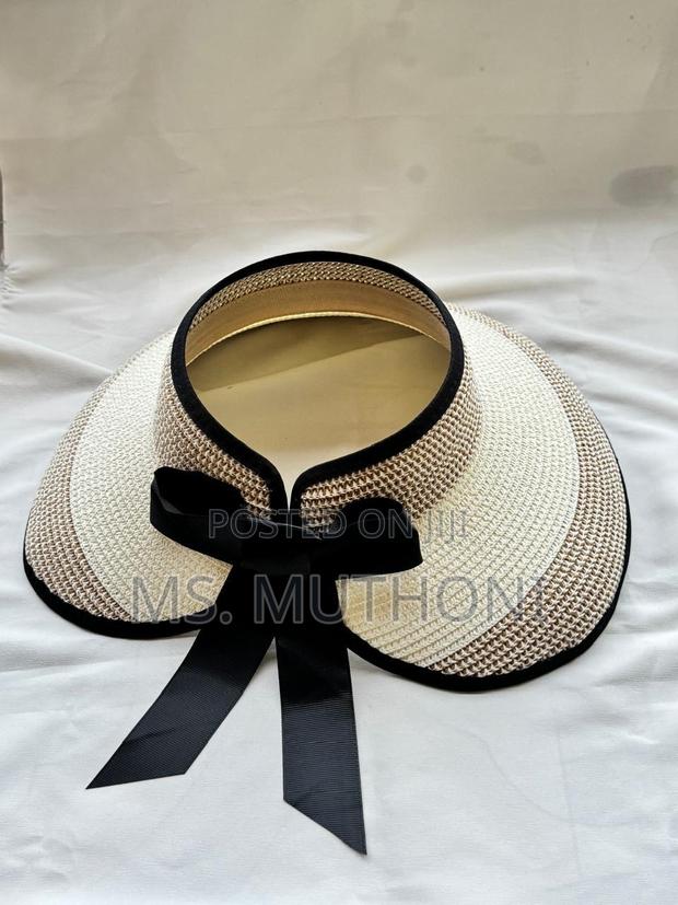 Ladiew Tieback Bowknot Straw Hat Sun Visor - thumbnail 5