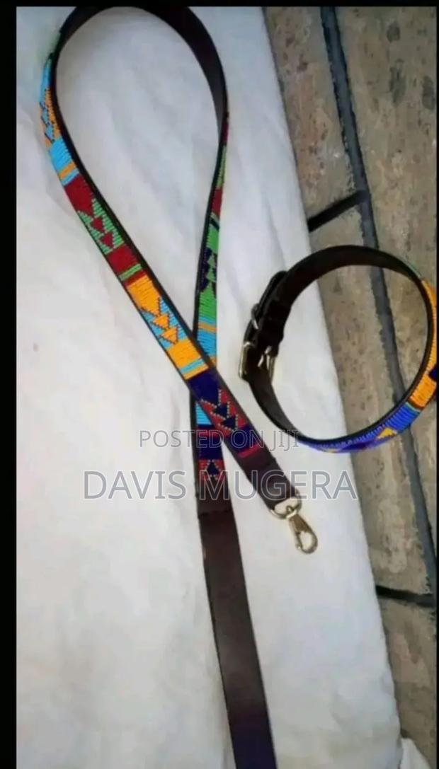 Pure Leather Masai Beads Dog Collar - Small Medium (Customized) - thumbnail 5