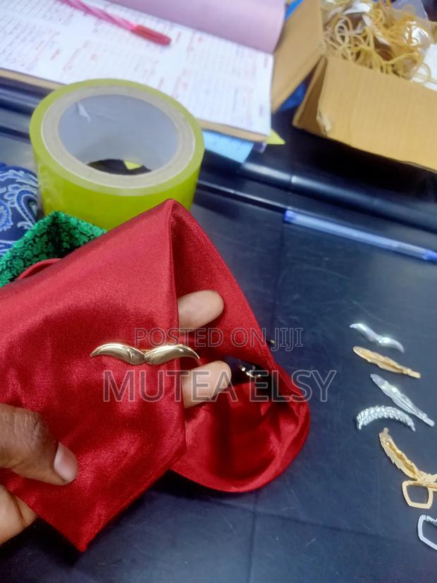 Gold Silver Mustaches Tie Clips - main view