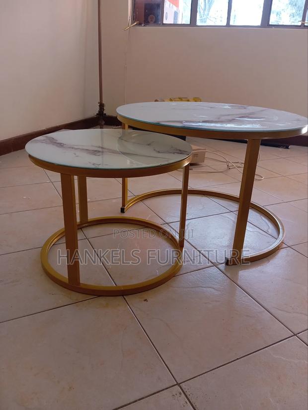 Gold Nesting Coffee Table Coffee Stool Stools - thumbnail 2