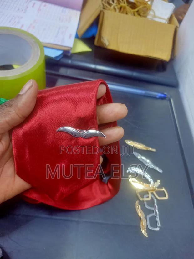 Gold Silver Mustaches Tie Clips - thumbnail 2