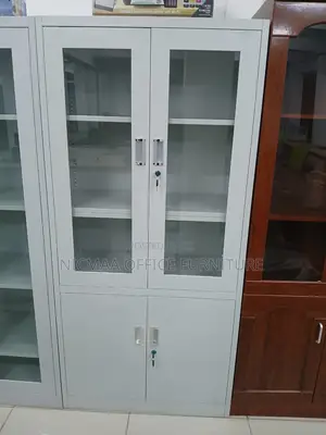2-Door Glass Metallic With Lower Filling Cabinet