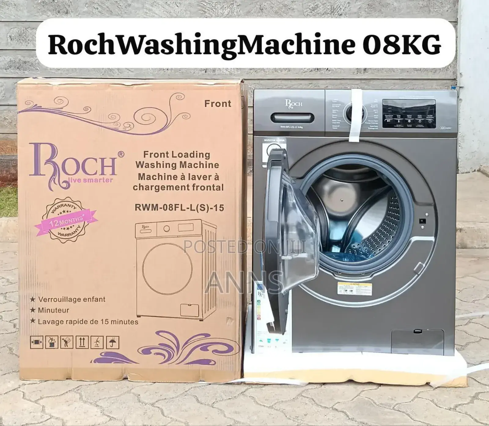 Roch 8kgs Washing Machine Front Load Washing Machine.