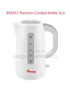 Rm567 Ramton Electric Corded Kettle 3ltrs *Ksh 3500/=* 
 With 1 Year