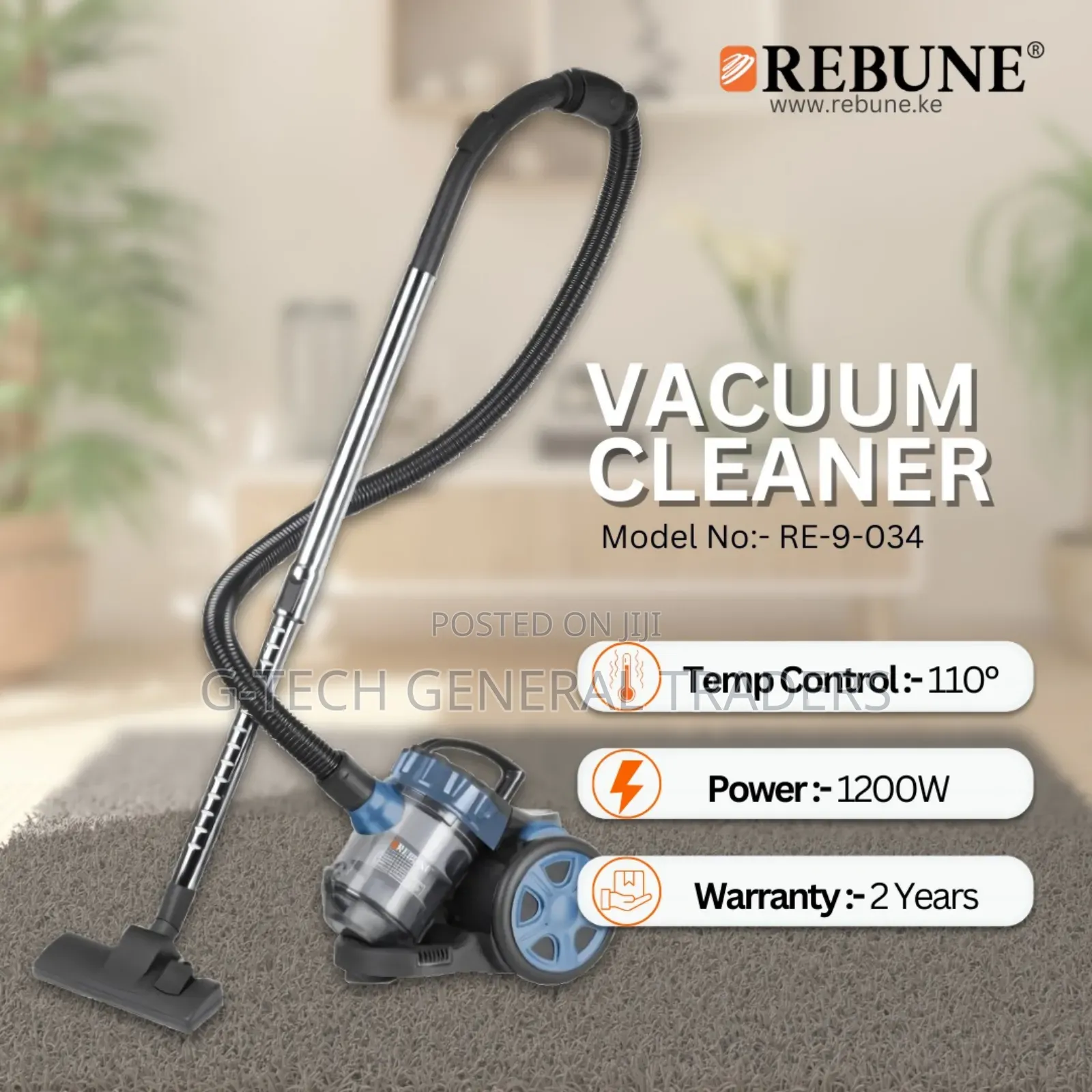 Rebune 1200w Commercial Dry Vacuum Cleaner