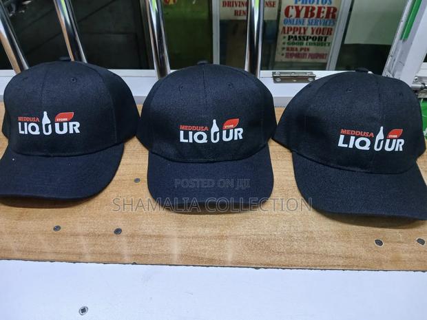 Black Printed Caps