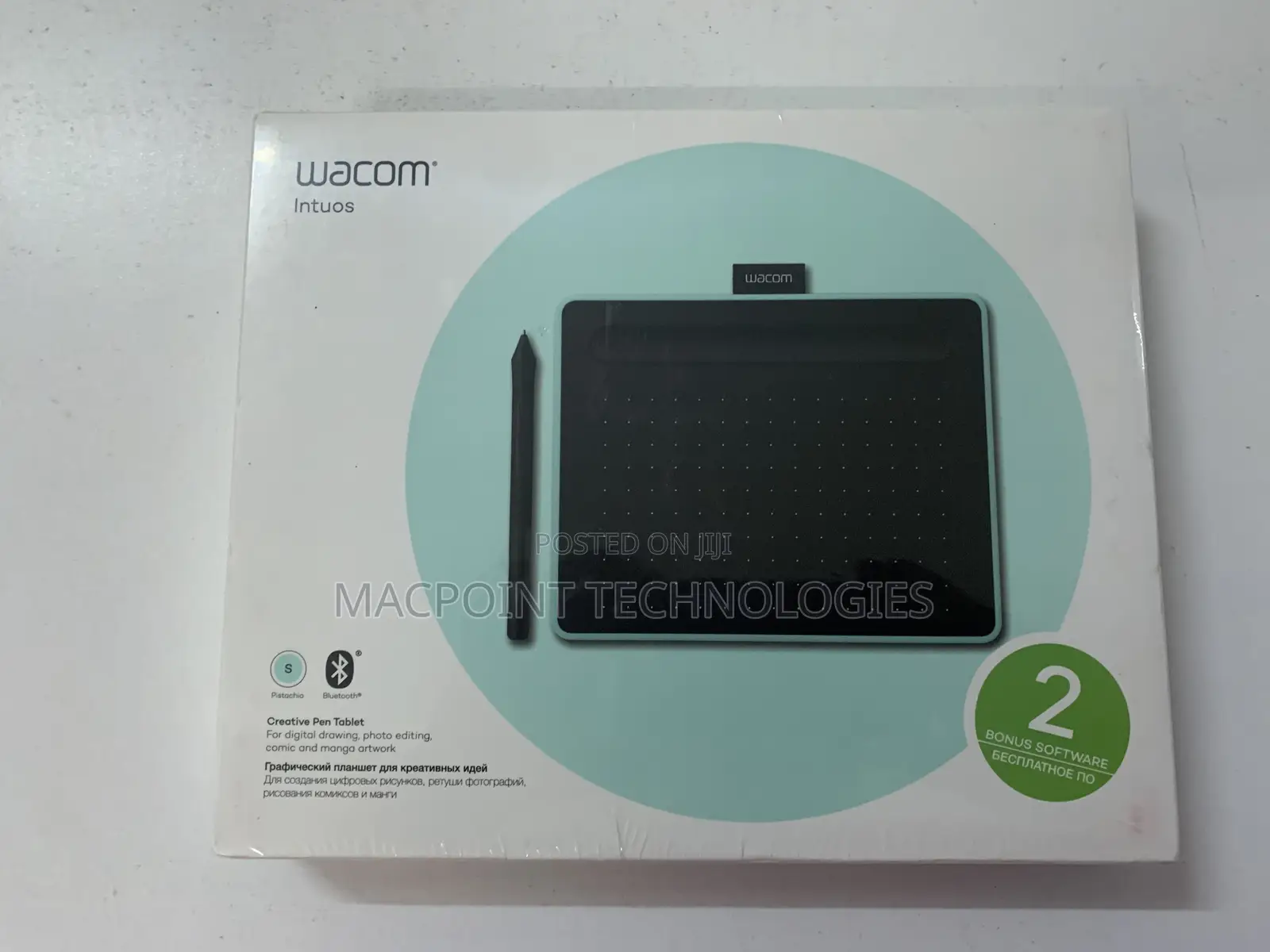 Wacom Intuos Small With Bluetooth Drawing Tablet/ 2 Free LTD Softwares