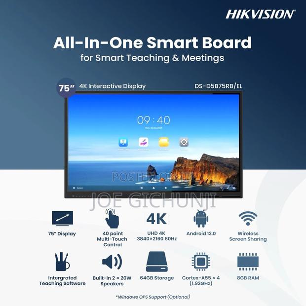 Hikvision Ds-d5b75rb/El 75-inch 4k Interactive Display - thumbnail 3