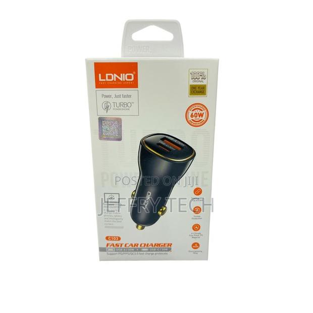 Ldnio Car Charger Usb and Typ-C (C103)+Cable Lightning