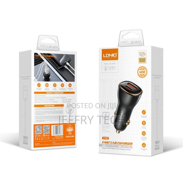 Ldnio Car Charger Usb and Typ-C (C103)+Cable Lightning - thumbnail 3