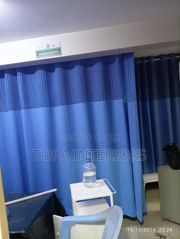 Nursing Station Blue Hospital Partition Privacy Curtains - main view