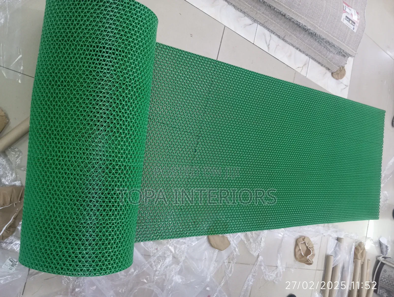 Green Perforated PVC Antislip Bathroom Rubber Mats