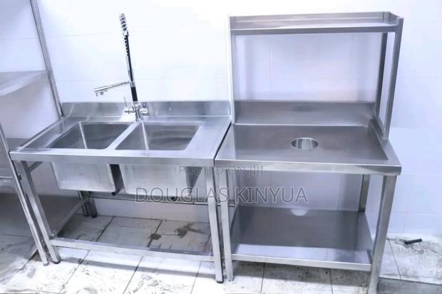 Stainless Steel Double Bowl Commercial Washing Sink ( 2bowl Ss Sink):