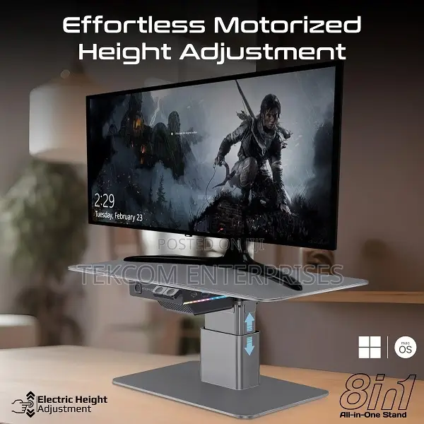 Promate Motorized Ergonomic Monitor Laptop Stand