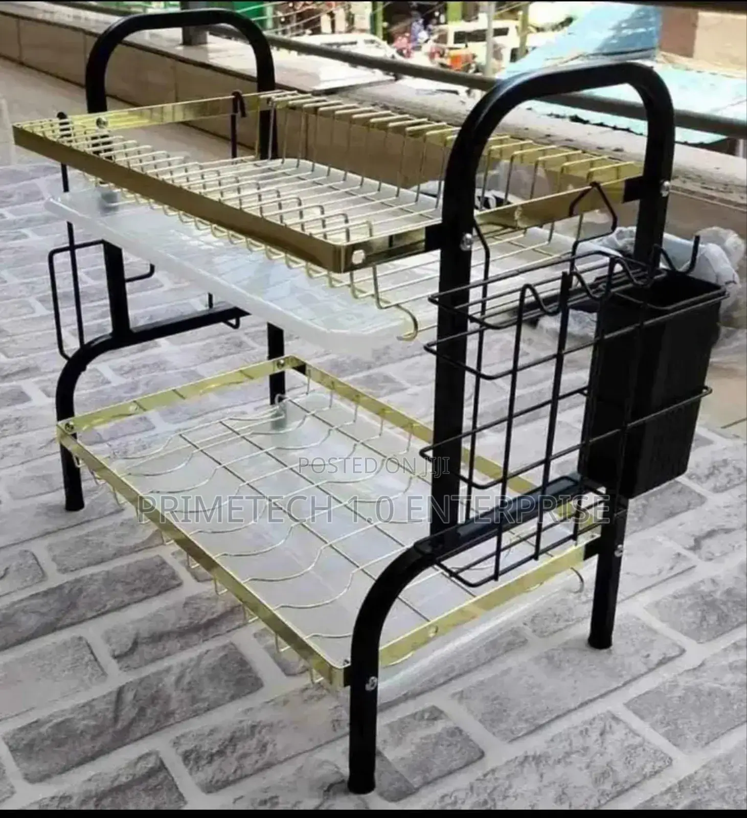 2 Layer Advanced Black Gold Shoe Rack