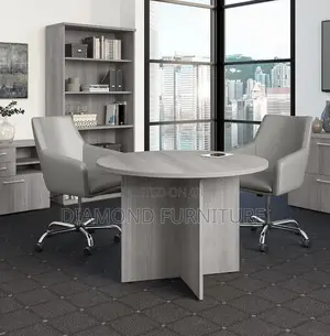 Office Furniture; Round Coffee Table With Dual-Tone Finish
