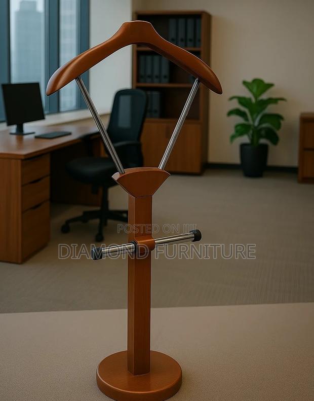 Office Furniture; Wooden Standing Coat Hanger With Classic Design - thumbnail 3