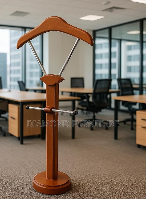 Office Furniture; Wooden Standing Coat Hanger With Classic Design - thumbnail 4