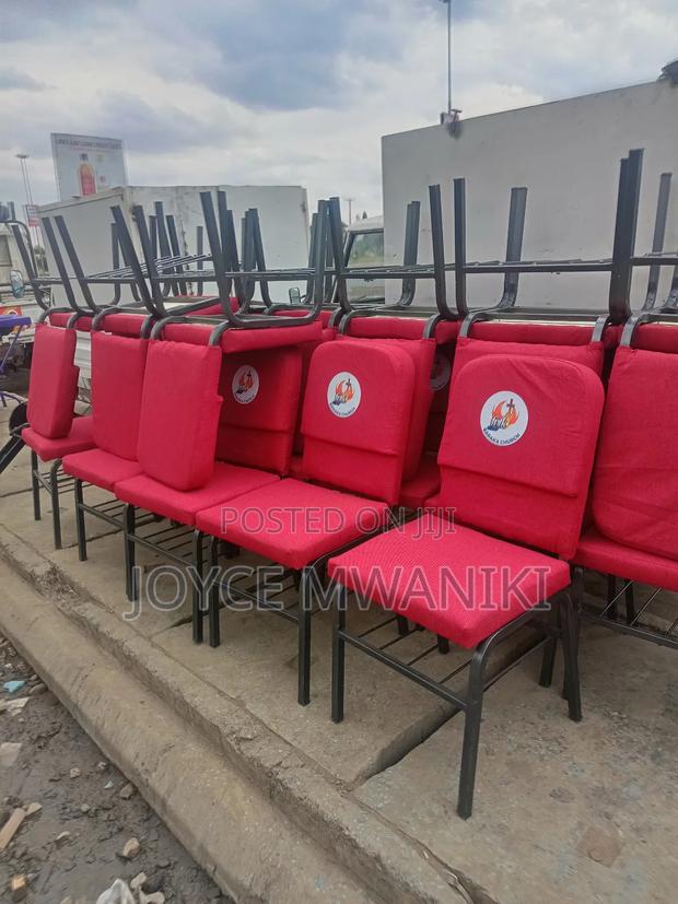 Red Branded Church Chairs, With Powder Coated Frame