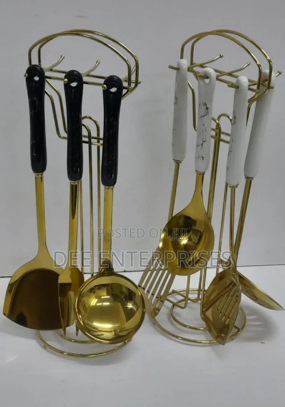 Ceramic Handle Stainless Steel Serving Spoon Set