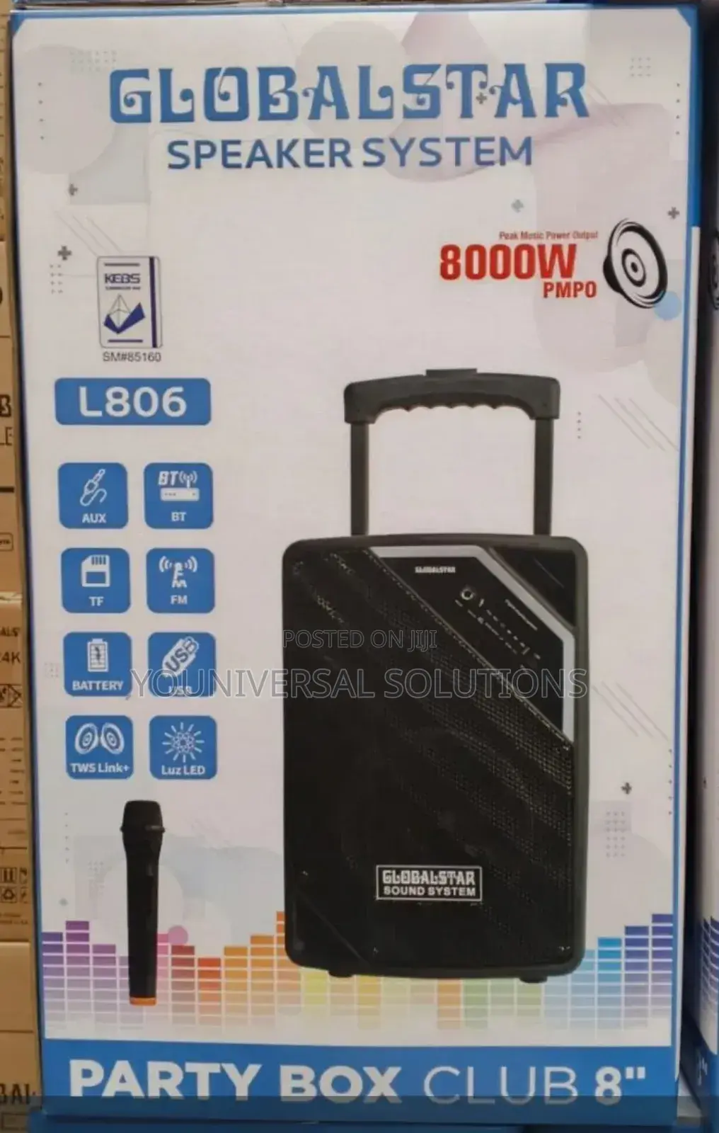 Globalstar Portable Club 8 Inches Trolley Portable Speaker