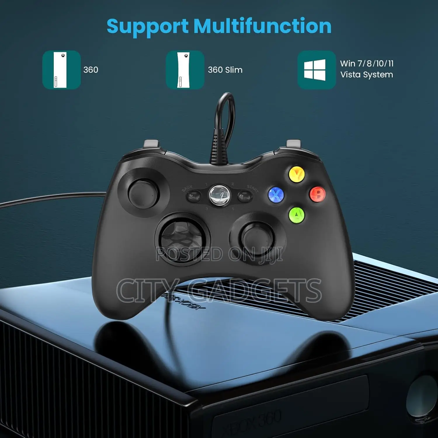 Wired Controller For Xbox 360, Controller For 360 With Dual-vibration