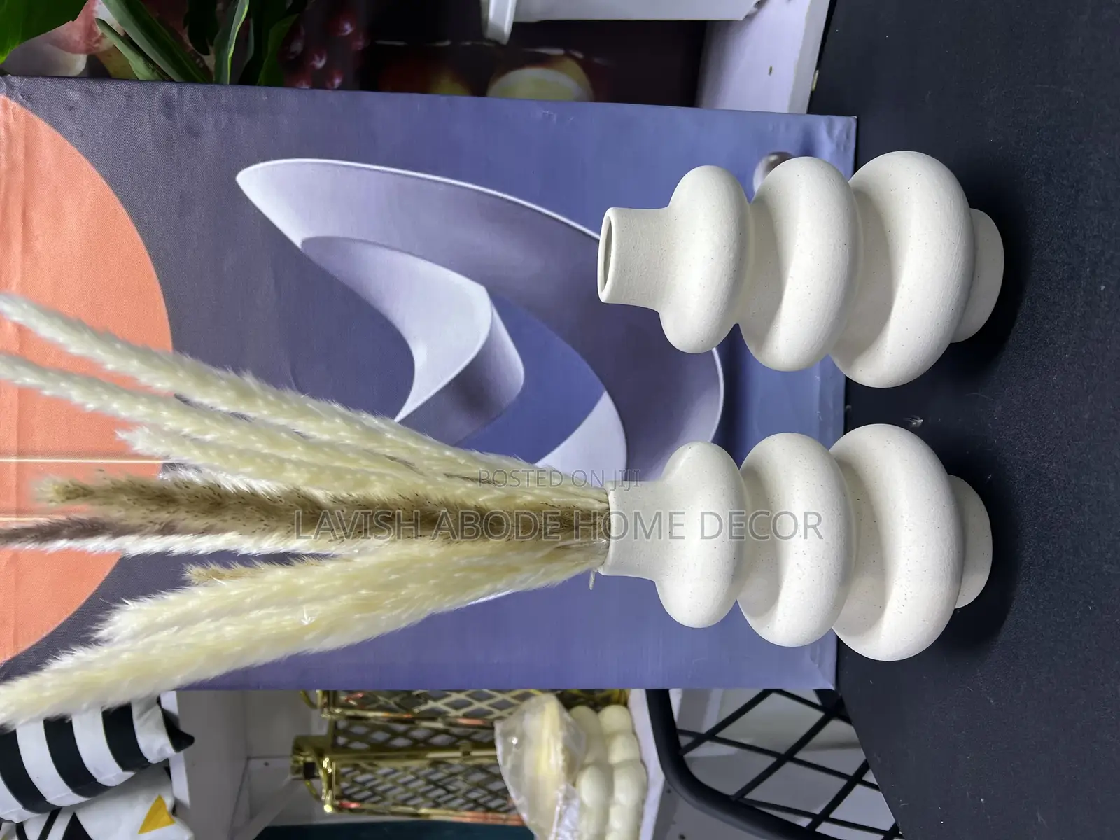 Minimalist Spiral Ceramic Boho Flower Vase for House and Office
