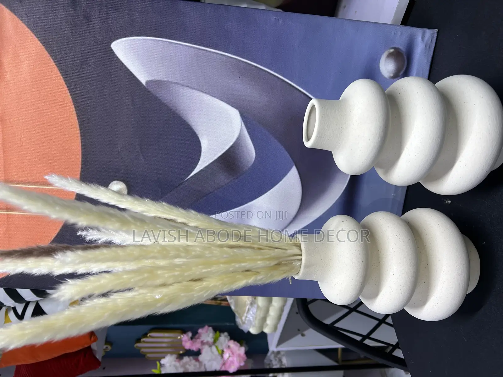 Minimalist Spiral Ceramic Boho Flower Vase for House and Office