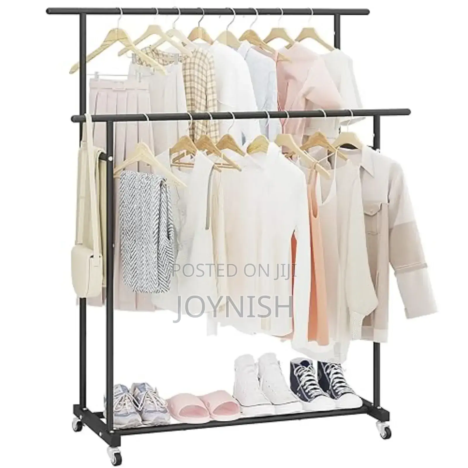 Portable Clothing Double Rack