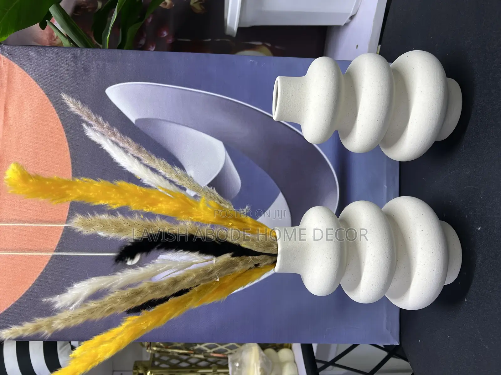 Nordic Ceramic Wavy Lines Flower Vase