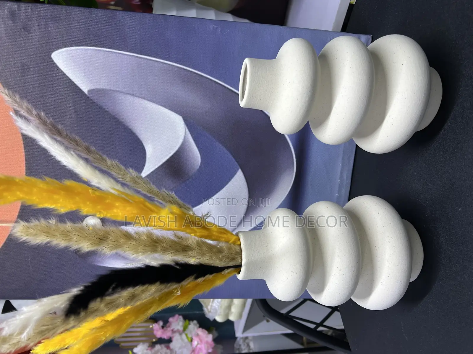 Nordic Ceramic Wavy Lines Flower Vase