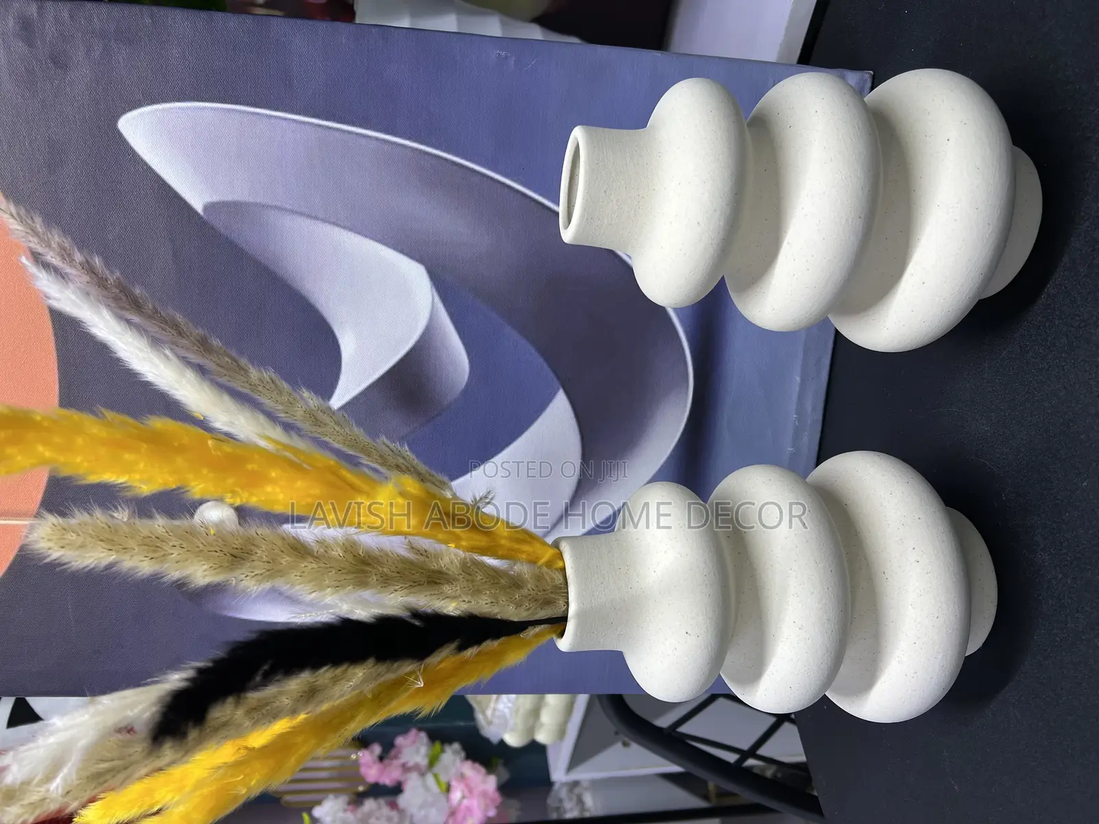 Nordic Ceramic Wavy Lines Flower Vase