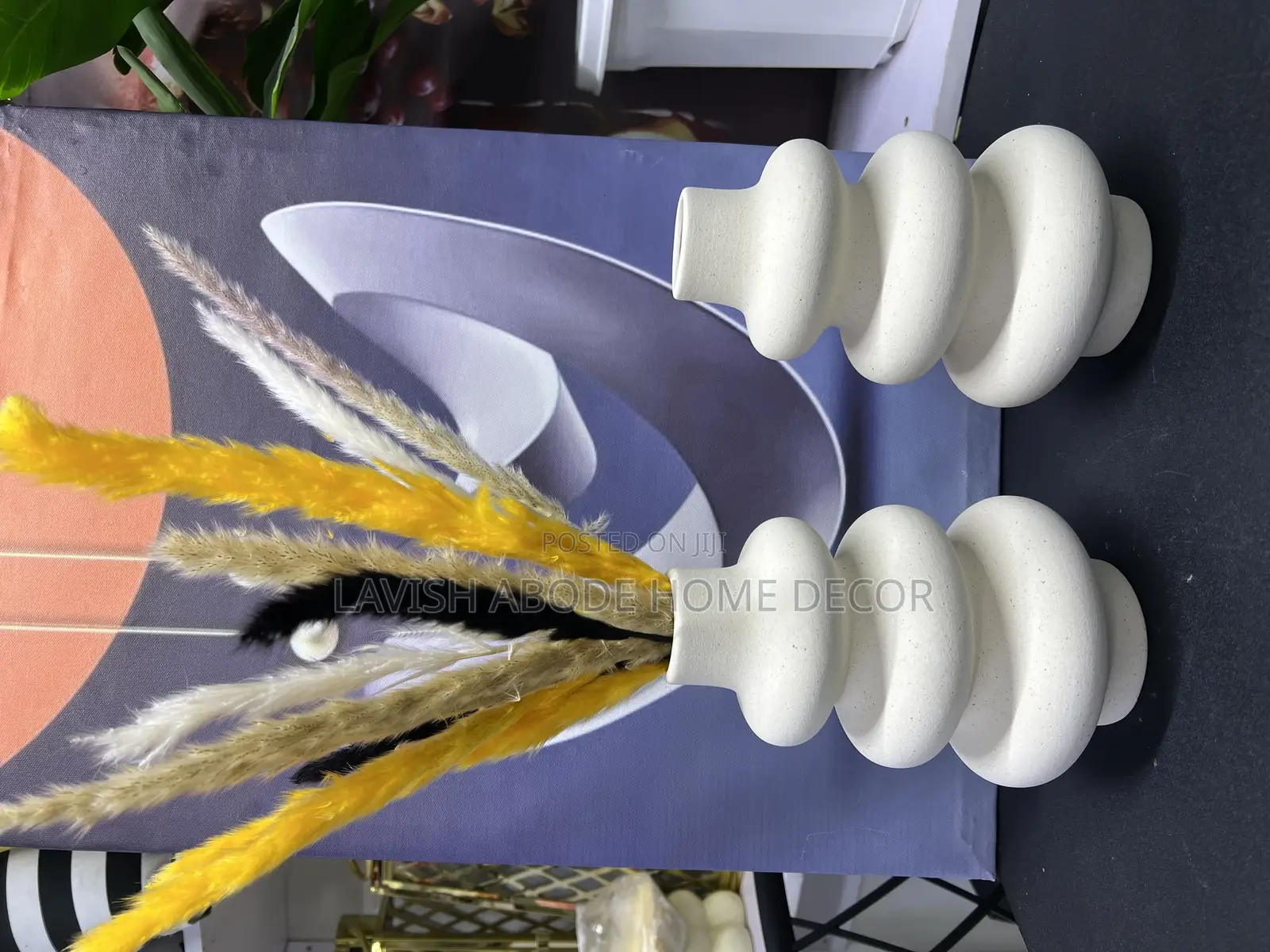 Nordic Ceramic Wavy Lines Flower Vase