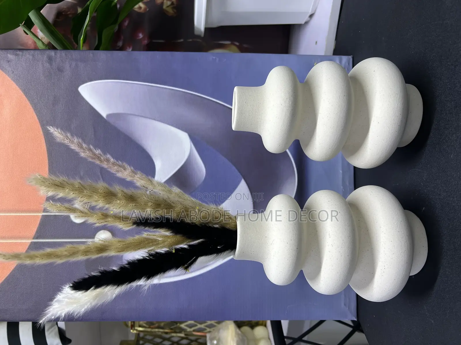 White Ceramic Modern Spiral Flower Vase