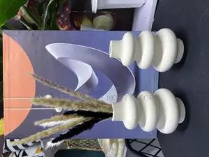 White Ceramic Modern Spiral Flower Vase