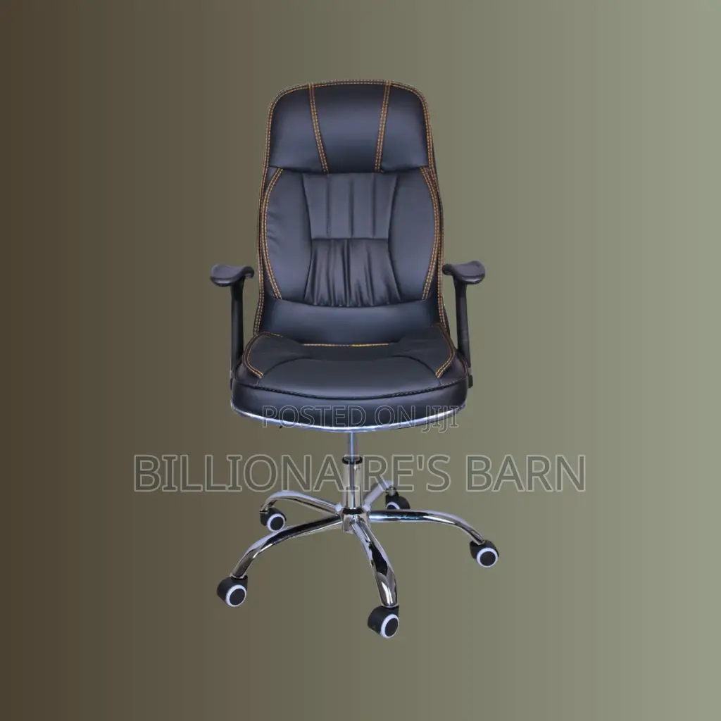 Sleek, Executive, Leather Office Chair — Fits Compact Office Spaces