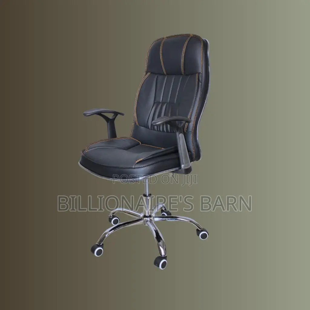 Sleek, Executive, Leather Office Chair — Fits Compact Office Spaces