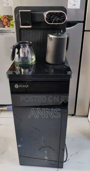 Black and Silver Nunix A1c Bottom Load Hot and Cold Water Dispenser.