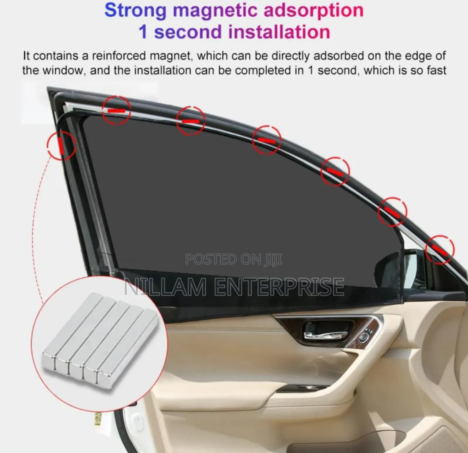 Magnetic Car Sunshade Summer Uv Protection Side Window Curtains