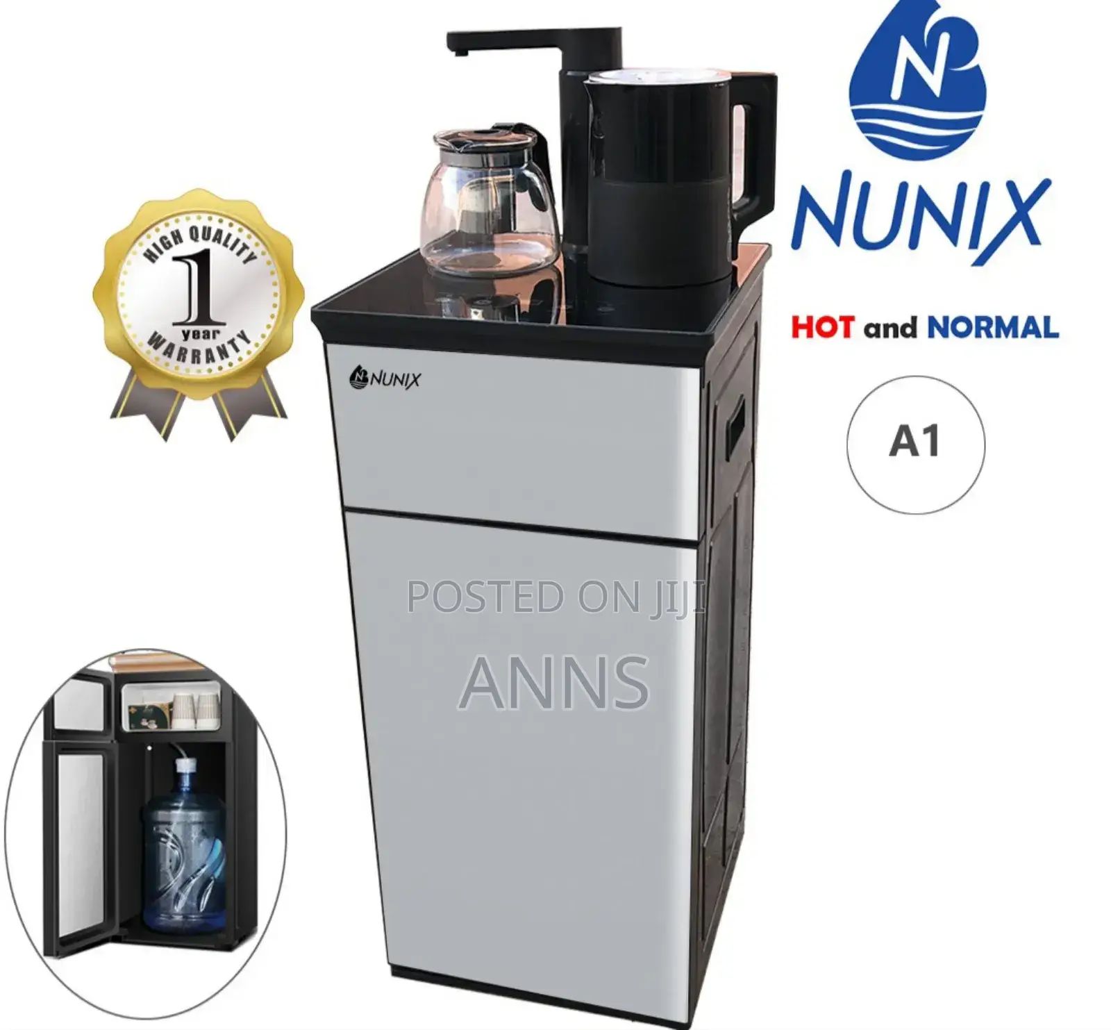Silver Nunix A1 Bottom Load Hot and Normalwater Dispenser