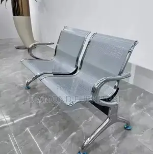 Office Furniture; (2-Seater)Guest Chair With Ventilated Metal Backrest